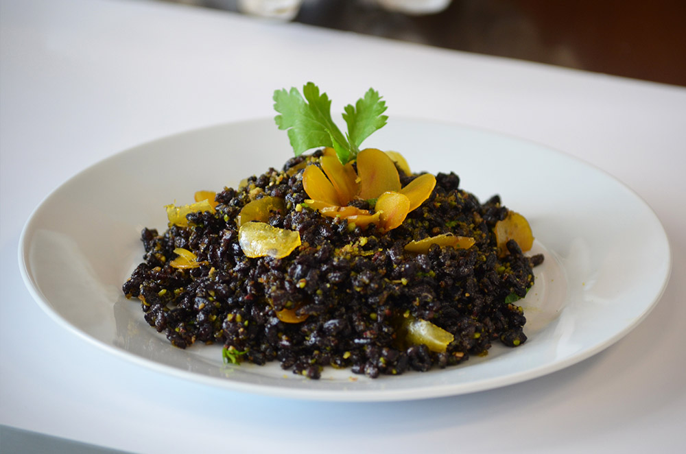 Riso con pistacchio e bottarga