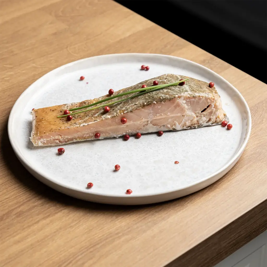 Salmone alle erbe aromatiche cotto